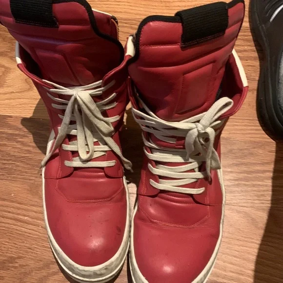 Rick Owens | Shoes | Red Geo Basket Rick Owen | Poshmark